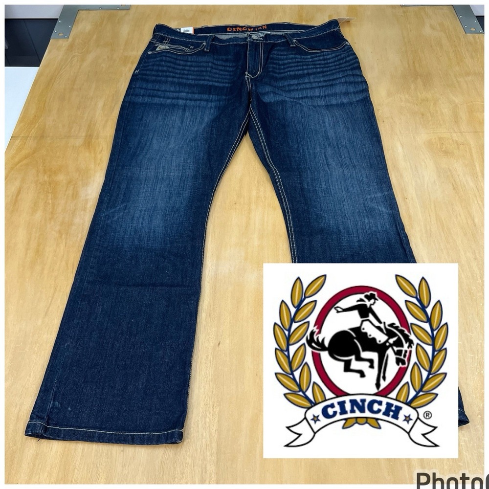 Cinch Ian Slim Fit Boot Cut Jeans Mens 40x32 Straight Navy